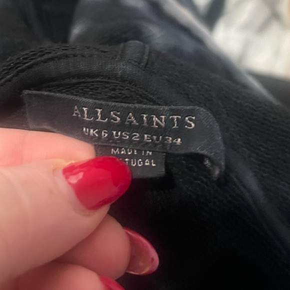 All Saints Tie Dye Hoodie Sweatshirt Crop Pullover Size 3 Women's 100% Cotton - Picture 4 of 6
